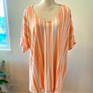 Short sleeve blouse scoop neck.  22” from neckline to bottom.